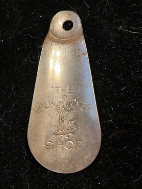 Vintage Metal Shoe Horn The Walk Over Shoe Advertising Shoehorn